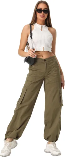 Miniatura 5 de XNMAYA Pantalones cargo para mujer, de secado rápido, informales, militares, militares, camuflaje, combate, trabajo, pantalones casuales