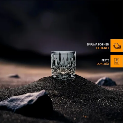 Miniatura 6 de Nachtmann Brand Noblesse Collection, vasos individuales antiguos, juego de 4, vidrio SOF de cristal duradero, diseño de diamante, 8.66 onzas, apto