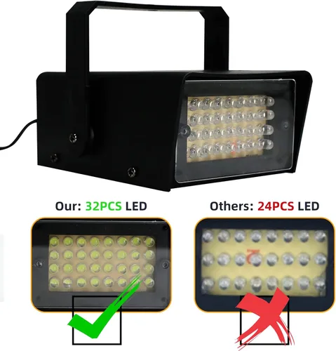 Miniatura 8 de ENUOLI Mini Luz Estroboscópica - 32 Bombillas LED Superbrillantes para Halloween, Control de Velocidad de Parpadeo Variable, Luces Intermitentes
