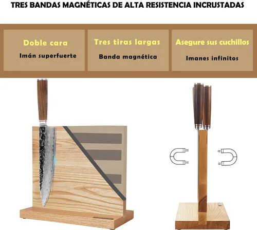 Miniatura 3 de YOUSUNLONG Bloque magnético para cuchillos - Soporte magnético para cuchillos - Soporte magnético para cuchillos - Super magnético de doble cara