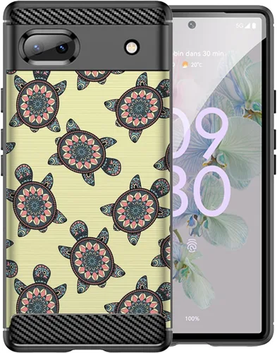 Miniatura 27 de CasesOnDeck Black TPU Case Compatible with Google Pixel 6A (2022) / Pixel 6A Case Slim Minimalistic Flexible Textured Cover -Bass Fishing