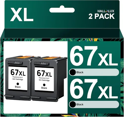 Cartucho de tinta negro 67XL de reemplazo para HP 67XL Cartucho de tinta negro para DeskJet 2855e 2827e 1255 2755 2755e 4155e Envy 6055 6055e 6052