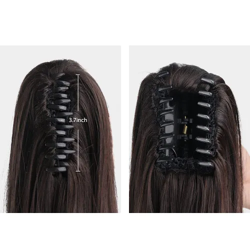 Miniatura 52 de Extensiones de cola de caballo de cabello rubio, extensiones de cola de caballo para mujer, pinza de extensiones de cabello rizado de 12 pulgadas