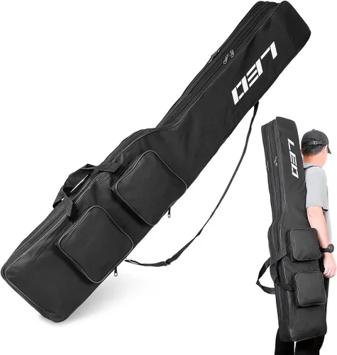 LEOFISHING Bolsa de almacenamiento de aparejos de pesca, organizador portátil de caña y carrete de 51.2 in/4.27 pies, bolsa de cubierta de pesca de