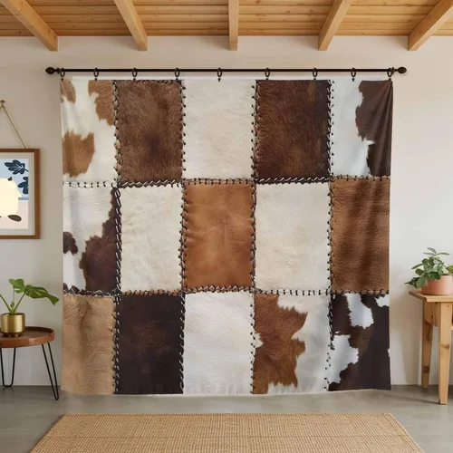 Miniatura 6 de Tapiz para colgar en la pared, tapices estéticos de piel de vaca, estampado de piel de vaca de granja, tapiz marrón para dormitorio, sala de estar