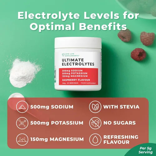 Miniatura 4 de Love Life Supplements Ultimate Electrolitos en polvo, 500 mg de sodio, 500 mg de potasio, 150 mg de magnesio, 30 porciones, sal del Himalaya