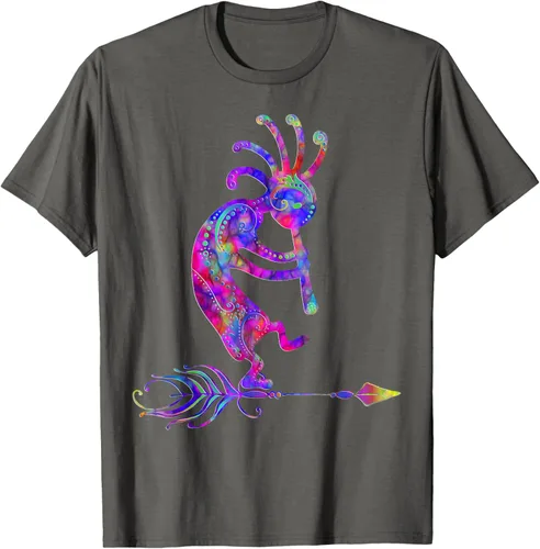 Miniatura 89 de Native American Kokopelli With Feather 2 - Camiseta Fan Fun, Negro, S