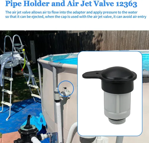 Miniatura 2 de 12363 12373 - Válvula de chorro de aire y tapa de válvula de chorro de aire para entrada de piscina sobre el suelo Intex, tapa de válvulas