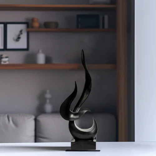 Miniatura 4 de Estatua de Fuego de Oro, Estatua de Resina Moderna y Abstracta, Estatua de Arte para Decoración del Hogar, para Salón, Soporte de TV, Mesa de Café