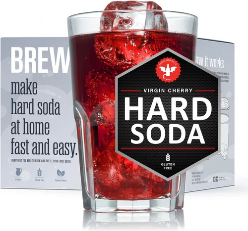 Kit de preparación de soda dura extra con botellas. Nuestro fermentador cónico elimina los sedimentos y hace de soda dura de gran sabor, cereza