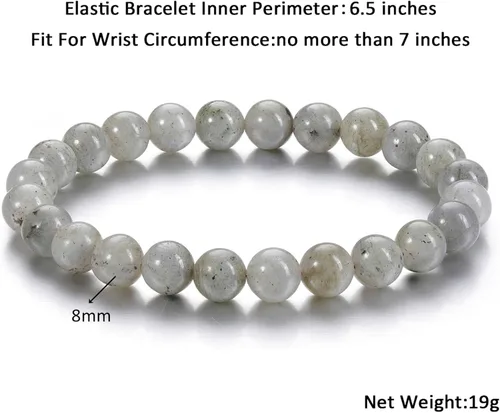 Miniatura 29 de Jovivi Pulsera elástica de cuentas redondas semipreciosas naturales – 0.315 pulgadas hecha a mano con cuentas de piedras preciosas curativas