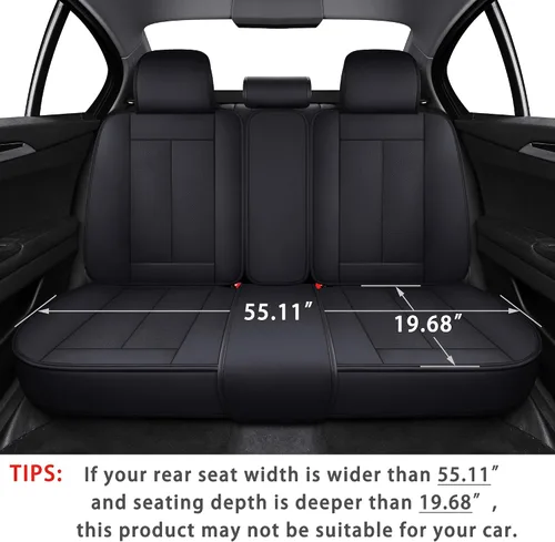 Miniatura 7 de TOMIC Nephele - Juego completo de 5 fundas de asiento de automóvil, de cuero impermeable, universal, para Nissan Honda Civic CRV Hrv Kia Sorento