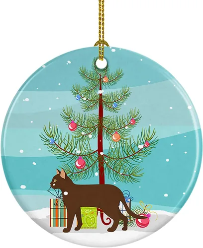 Miniatura 97 de Caroline's Treasures Adorno de cerámica con texto en inglés "Merry Christmas" para colgar en el árbol de Navidad, decoración para el hogar, Navidad