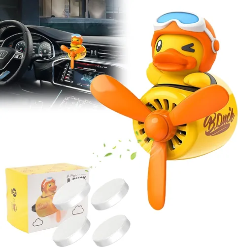 Miniatura 16 de Ambientador de aire para coche, lindo conejo de dibujos animados, piloto, difusor de coche, hélice giratoria, ventilador de salida de aire White