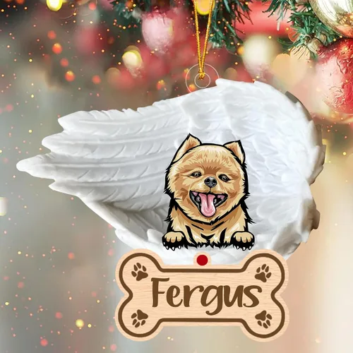 Miniatura 6 de Adorno de perro afgano de 1 ángel, adorno acrílico 2D personalizado conmemorativo para perros, regalo por pérdida de mascotas, regalo