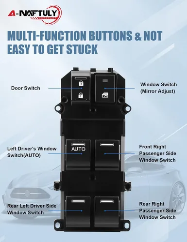 Miniatura 5 de Interruptor maestro de ventana eléctrica para lado del conductor, reemplazo, compatible con Honda Accord 2008 2009 2010 2011 2012, control