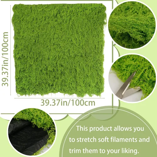 Miniatura 2 de ACRYCS Musgo falso verde musgo de 39 x 39 pulgadas para decorar césped artificial para plantas de interior, manualidades, centros de mesa, centros