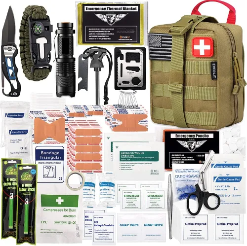 Miniatura 10 de EVERLIT Kit de supervivencia de 250 piezas de primeros auxilios IFAK EMT Molle Kit de supervivencia para equipos al aire libre, kits de emergencia