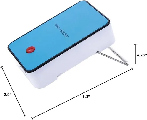 Miniatura 7 de Calentador Mini Portátil de Escritorio para Oficina de Bajo Consumo Eléctrico, Ventilador Calefactor Eléctrico, Calentador de Aire Azul