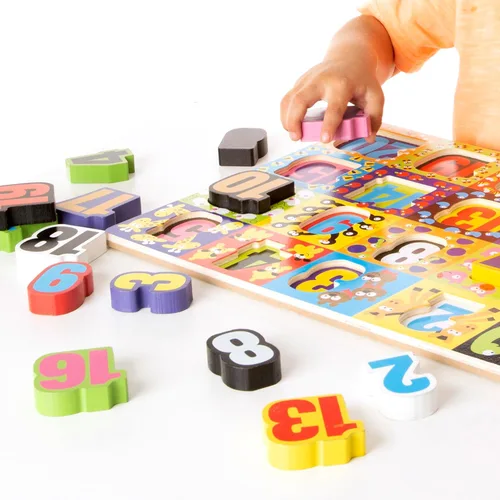 Miniatura 7 de Melissa & Doug – Rompecabezas de madera de piezas grandes de números jumbo (20 piezas)