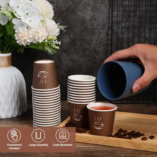 Miniatura 3 de Gerrii 1000 tazas de café pequeñas de papel para expreso, desechables, mini tazas calientes y frías para viajes, fiestas, té, baño, picnic, eventos