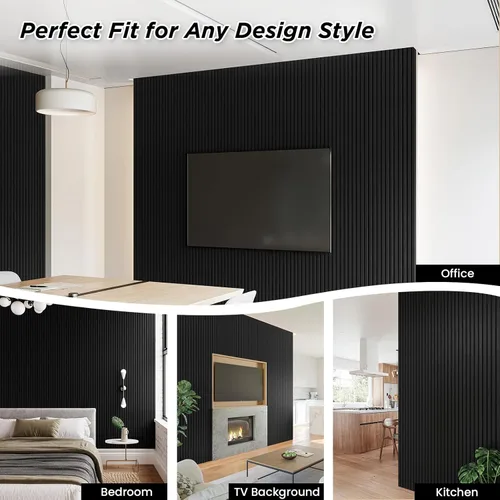 Miniatura 2 de SMARTSTANDARD 1 pieza panel de pared de madera de muestra, paneles de madera acanalada 3D para decoración de pared interior, paneles de madera Roble