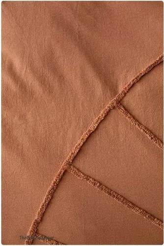 Miniatura 5 de Juego de funda de edredón de 3 piezas, juego de funda de edredón de algodón copetudo, color terracota, ropa de cama bohemia de lujo, funda