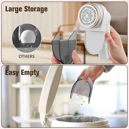 Miniatura 5 de DBC Afeitadora de tela con potente motor de 15000 r/min, pantalla LED, 3 velocidades, cuchillas de 6 hojas, cabezal de afeitado grande para quitar