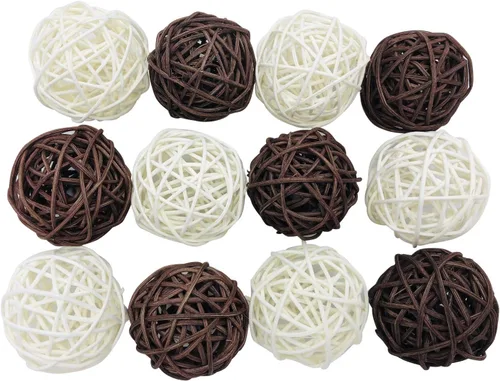Miniatura 4 de 12 bolas decorativas de mimbre de ratán para manualidades, fiestas, decoración de mesa de boda, baby shower, accesorios de aromaterapia, 2 pulgadas