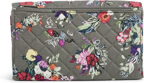 Miniatura 2 de Vera Bradley Cartera de mano triple de algodón para mujer con protección RFID, Hope Blooms - Algodón reciclado