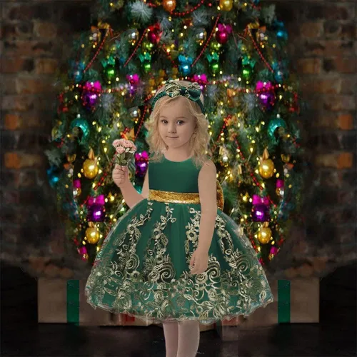 Miniatura 47 de CMMCHAAH - Vestidos de encaje para concursos de niñas bebés de 0-6 años, vestido formal para fiestas con diadema