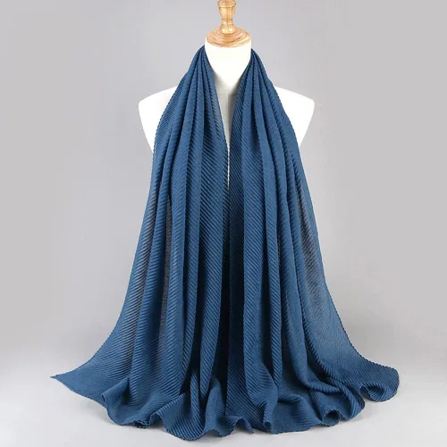 Miniatura 2 de Hijab - Bufanda de cabeza musulmana de color sólido para mujer, bufanda larga de algodón, bufanda ligera de gasa