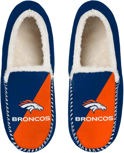 Miniatura 11 de FOCO NFL - Pantuflas tipo mocasín unisex para adultos, con licencia oficial, con logotipo primario, con forro de sherpa