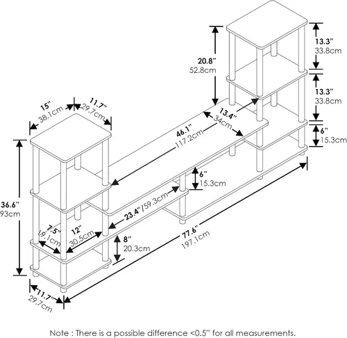 Miniatura 65 de Furinno 11191BK THE Centro de Entretenimiento Soporte para TV, Negro