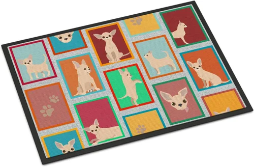 Miniatura 157 de Caroline's Treasures MLM1149MAT - Felpudo rojo Border Collie de 18 x 27 pulgadas, para interiores y exteriores, para entrada, antideslizante, Border
