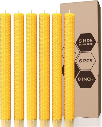 Miniatura 82 de CANDWAX Paquete de 4 velas cónicas blancas, sin goteo, de combustión lenta, sin perfume, de 12 pulgadas, ideales para mesa de comedor, candelabros