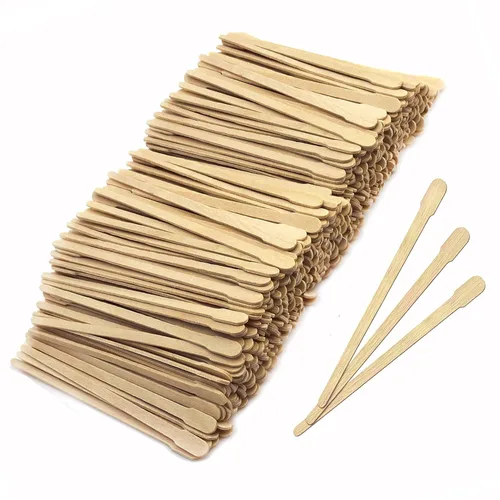 Miniatura 7 de Mibly 600 piezas varitas de cera de madera - varitas aplicadoras de cera pequeñas para cejas, labios, nariz para depilación y piel suave - Uso