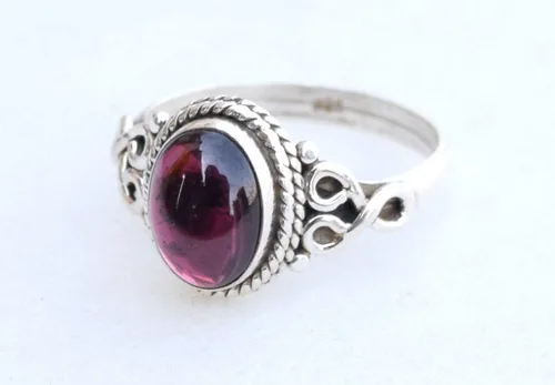 Miniatura 2 de Avicrafts Anillo de Piedra Granate Plata de Ley 925 Anillo Declarativo Para Mujeres Hecho a Mano Piedra Preciosa Joyería de Navidad Regalo Para Ella