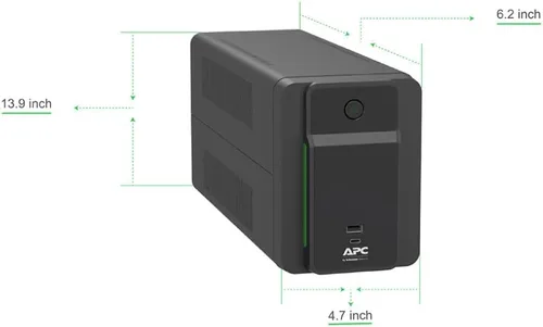Miniatura 3 de APC Protector contra sobretensiones de respaldo de batería, fuente de alimentación de batería de reserva de 500VA, Back-UPS BK500BLK