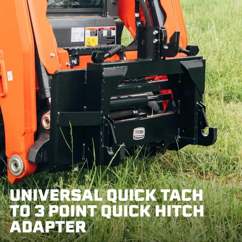 Miniatura 2 de Titan Attachments Adaptador de Enganche Rápido de 3 Puntos, Universal de Tamaño Completo, Compatible con Implementos Cat 1, Capacidad