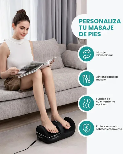 Miniatura 4 de Nekteck Masajeador de pies con calor y rodillo para pies, masajeador Shiatsu de pantorrilla y pierna para circulación y alivio del dolor