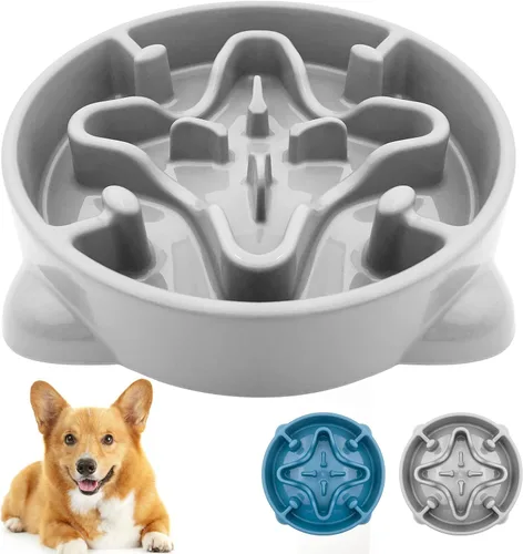 Miniatura 13 de VANNON Paquete de 2 cuencos de alimentación lenta para perros, cuencos antideslizantes y duraderos para cachorros y perros pequeños, sin BPA, 1 taza