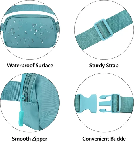 Miniatura 204 de Riñonera cruzada para mujeres y hombres, bolsa para cinturón para senderismo con correa ajustable, riñonera para correr, entrenamiento, deportes