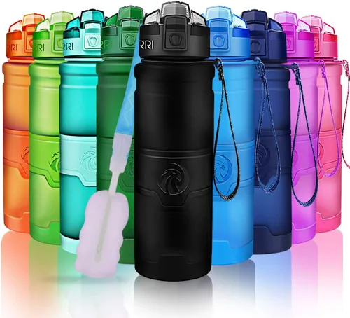 Miniatura 17 de Botella de agua deportiva Zorri, 400/500/700ml/1L, sin BPA, a prueba de fugas, ligera, botellas Tritan para exteriores, camping, ciclismo, fitness
