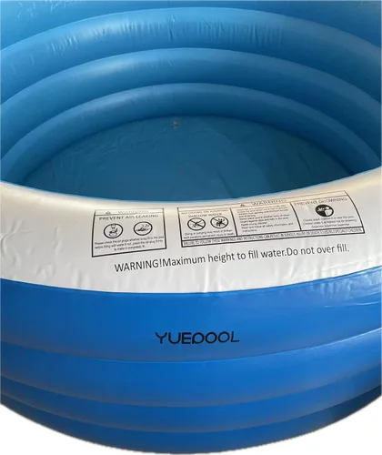 Miniatura 8 de Piscina inflable con asiento, piscina inflable de cuatro niveles de 72 x 27 pulgadas con asas para sostener bebidas, parque acuático familiar de Azul