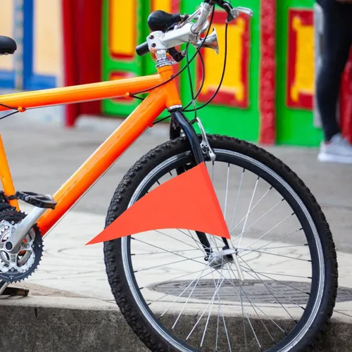 Miniatura 4 de Operitacx 5 banderas de seguridad para bicicleta sin poste, bandera de repuesto para remolque de bicicleta, bandera de seguridad para bicicletas a