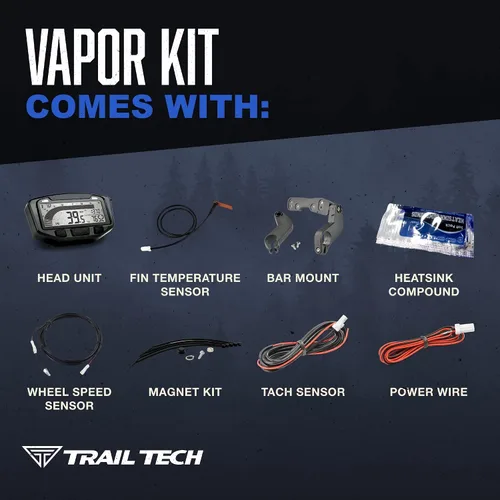 Miniatura 4 de Trail Tech 752-111 Kit de medidor de tacómetro digital de vapor, KTM Husqvarna 250 350 450 2016-2019