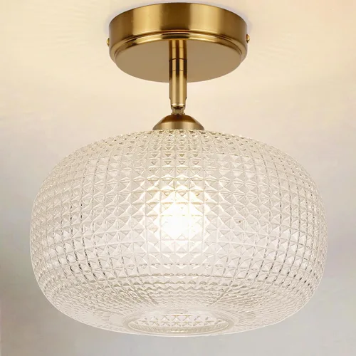 Miniatura 12 de Lámpara de techo de vidrio de leche blanca, iluminación de montaje al ras de 13.8 pulgadas para dormitorio, pasillo, cocina y comedor, diseño