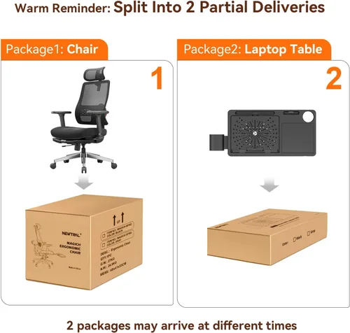 Miniatura 7 de Newtral Silla ergonómica de oficina en casa, silla de escritorio con reposapiés, respaldo y reposacabezas de seguimiento automático, reposabrazos