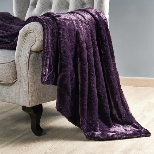 Miniatura 9 de Manta lisa de felpa de piel sintética suave y sedosa con parte trasera de sherpa, manta de lujo cálida y acogedora para sofá, silla, funda de cama